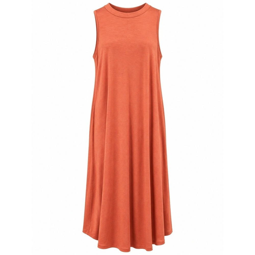 Azules Women's Coral Sleeveless Flowy Maxi Dress Made in USA